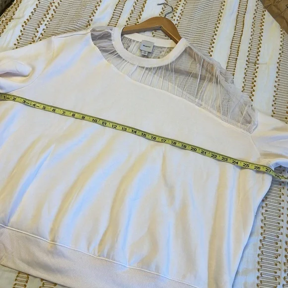 Maeve Anthropologie Long-Sleeve Off-The-Shoulder Sheer Top - Picture 12 of 16